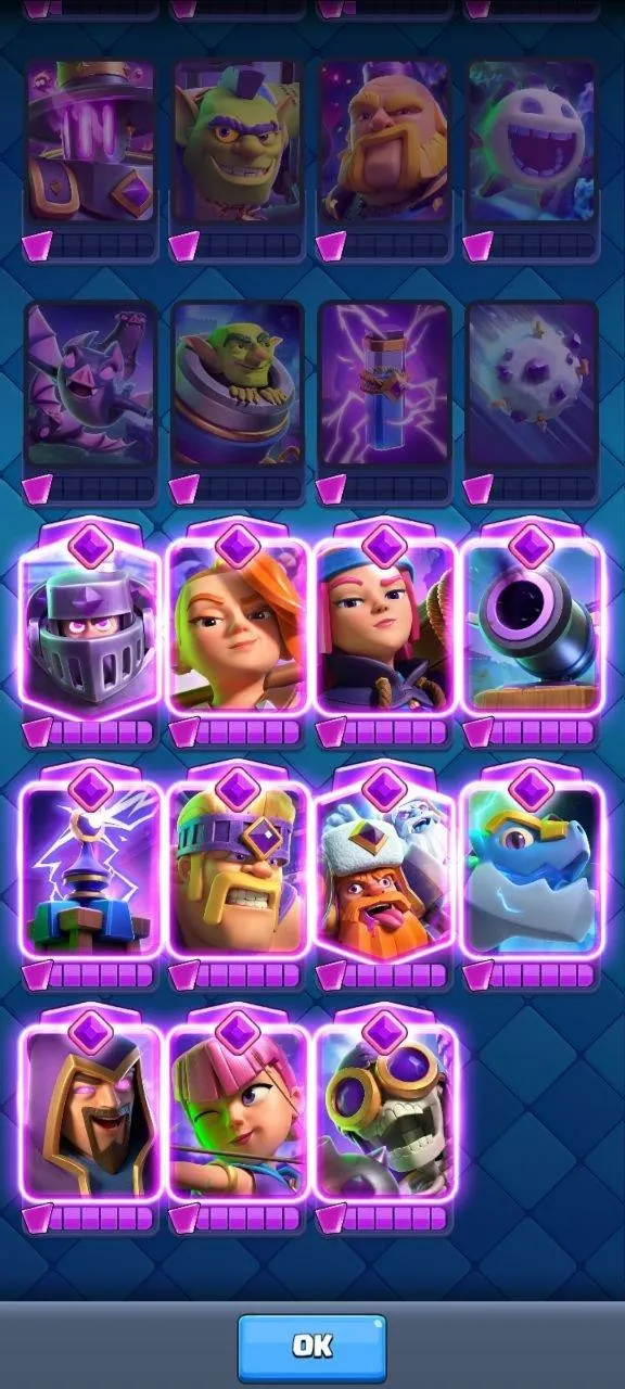 CR537 Max Arena 27 12505 Trophies 11 Evolutions 74 Emotes 93 Banners 11 Level 15 Elites 